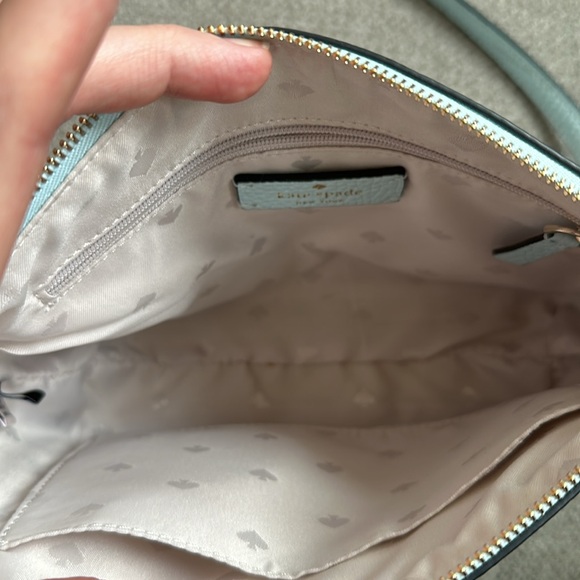 Kate Spade pebbled leather small crossbody bag Robins Egg Blue/Tiffany Blue - Picture 6 of 12